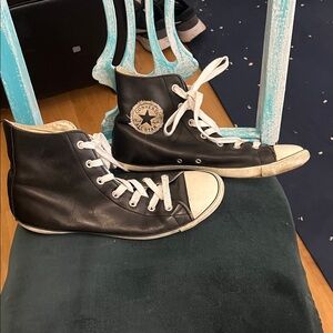 Converse Black and White High-Tops leather